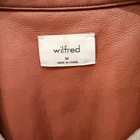 Wilfred by Aritzia Vegan Leather Shirt Dress Brown Belted Size M EUC - Picture 2 of 5